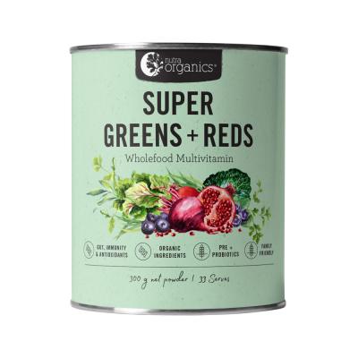 Nutra Organics Organic Super Greens + Reds (Wholefood Multivitamin) 300g